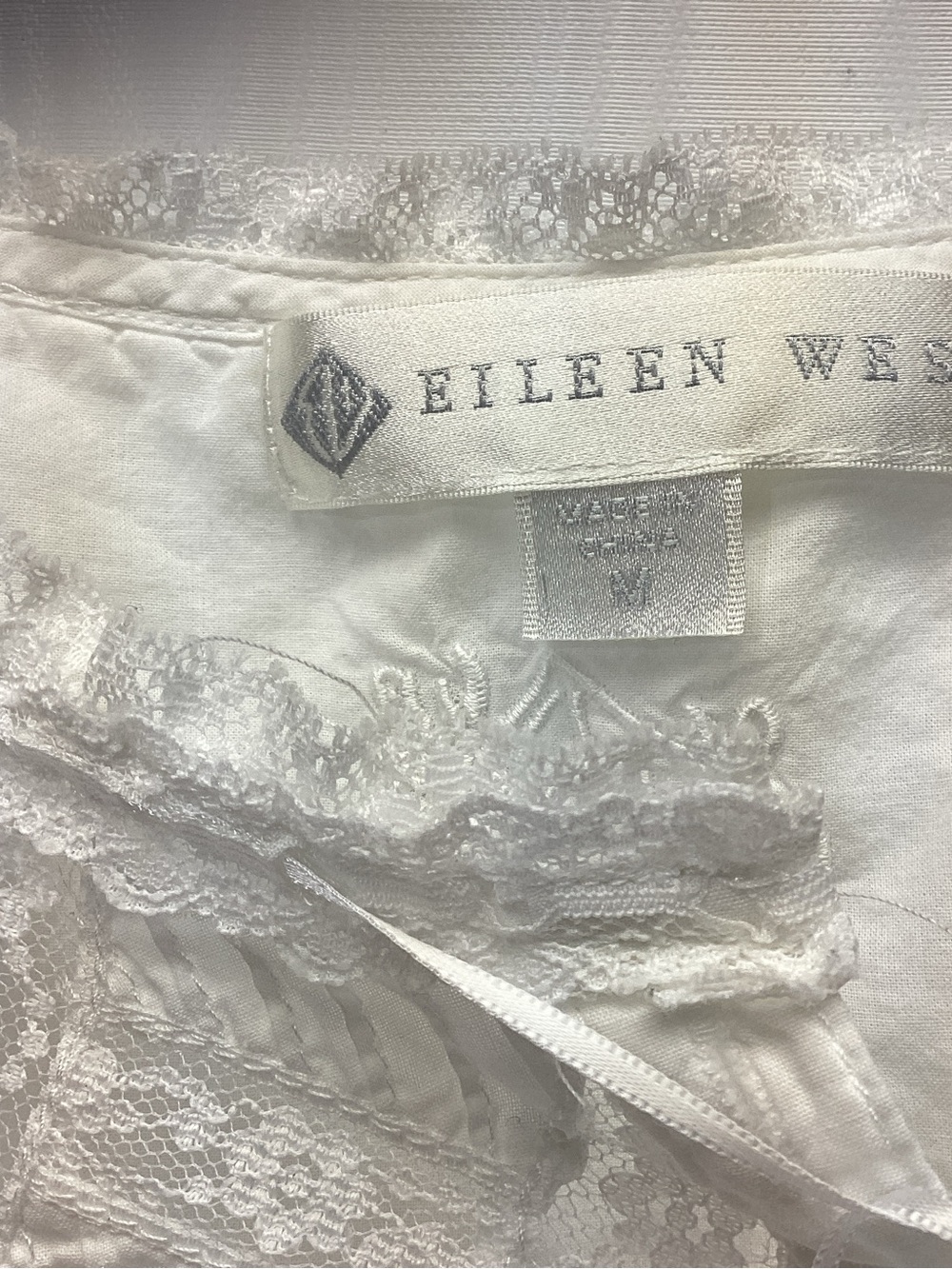 Eileen West Cotton Ballet Nightgown All Cotton Lace Ribbons Size M Breezy Summer - Picture 3 of 11